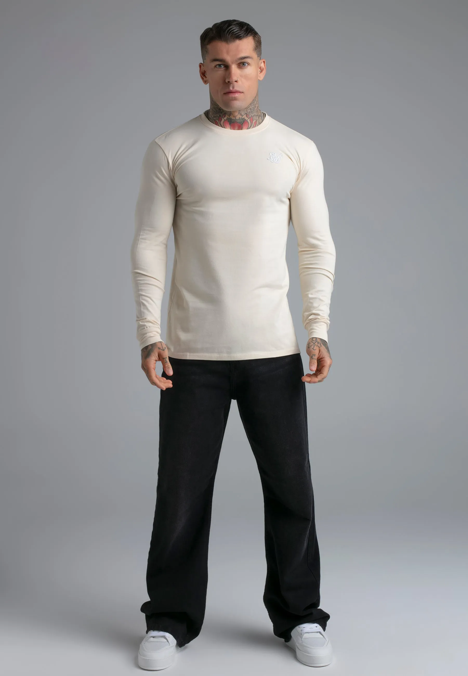 Ecru Essentials LS T-Shirt sold by Siksilk product image thumbnail 3