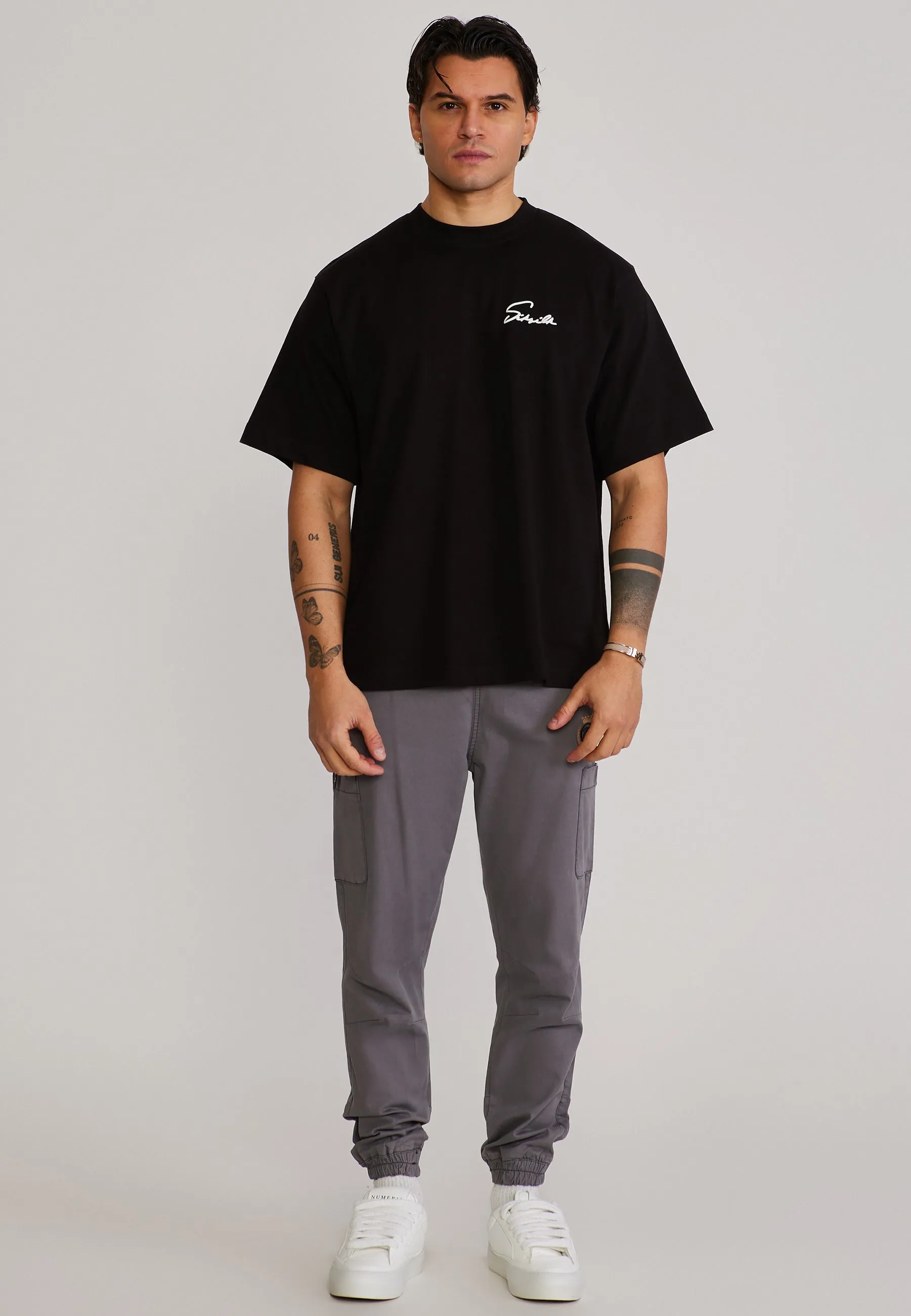 Grey Slim Fit Cargos sold by Siksilk product image thumbnail 2