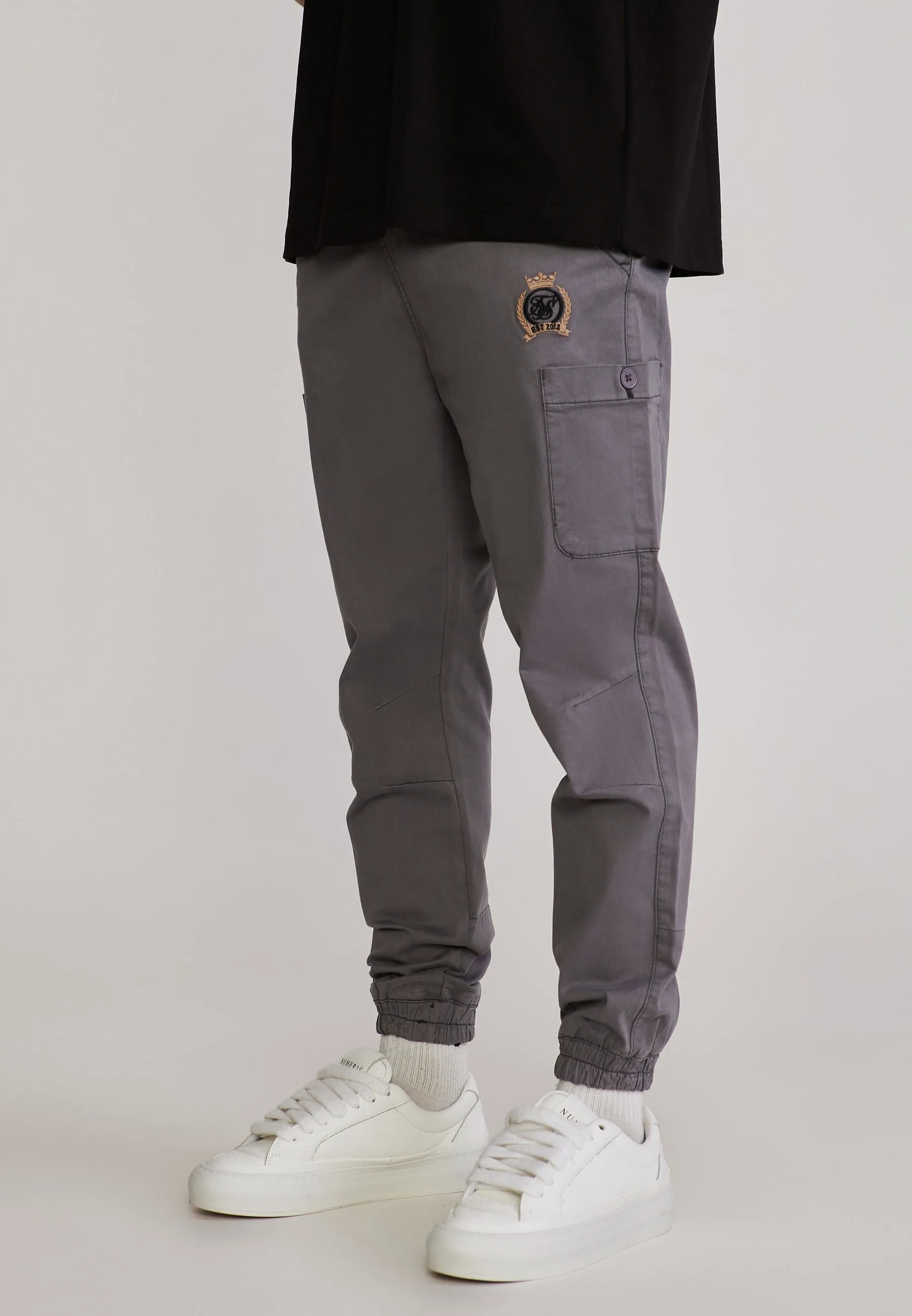 Grey Slim Fit Cargos sold by Siksilk