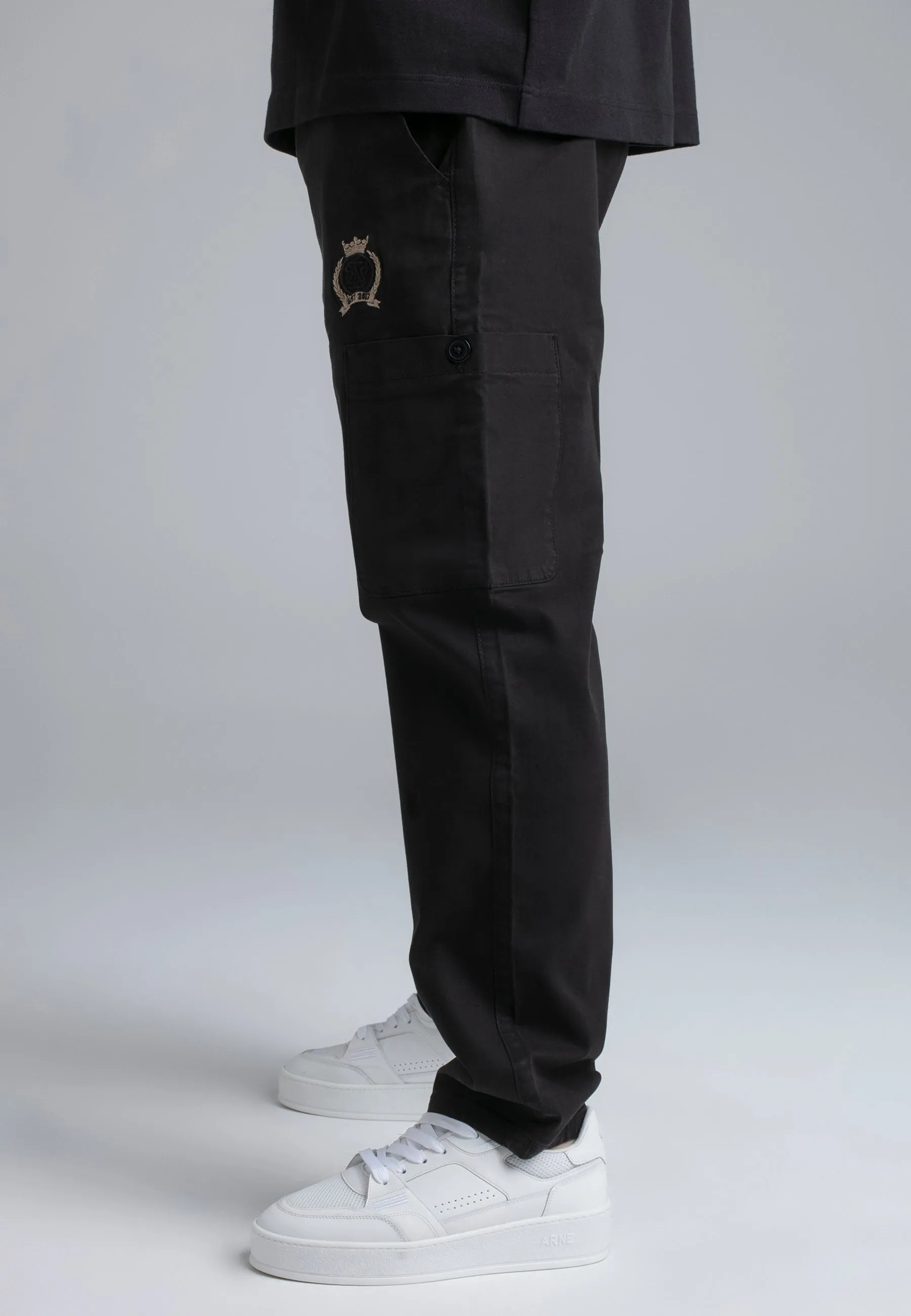 Black Loose Fit Cargos sold by Siksilk product image thumbnail 3