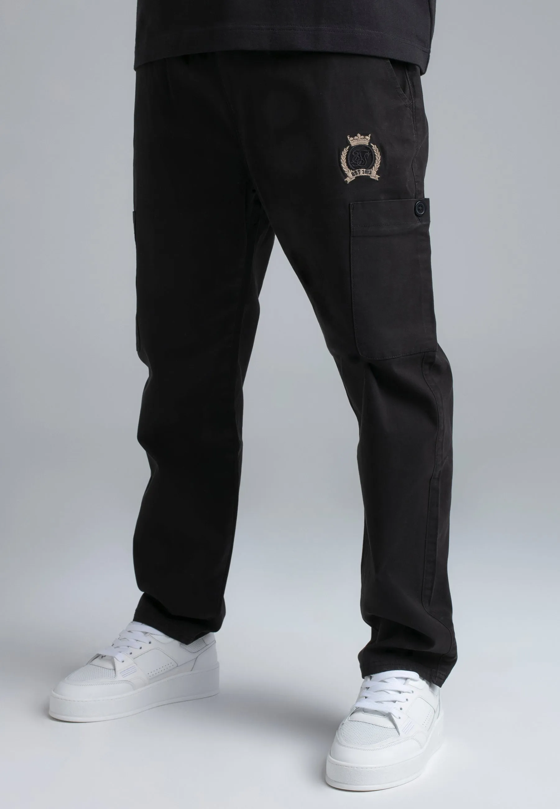 Black Loose Fit Cargos sold by Siksilk