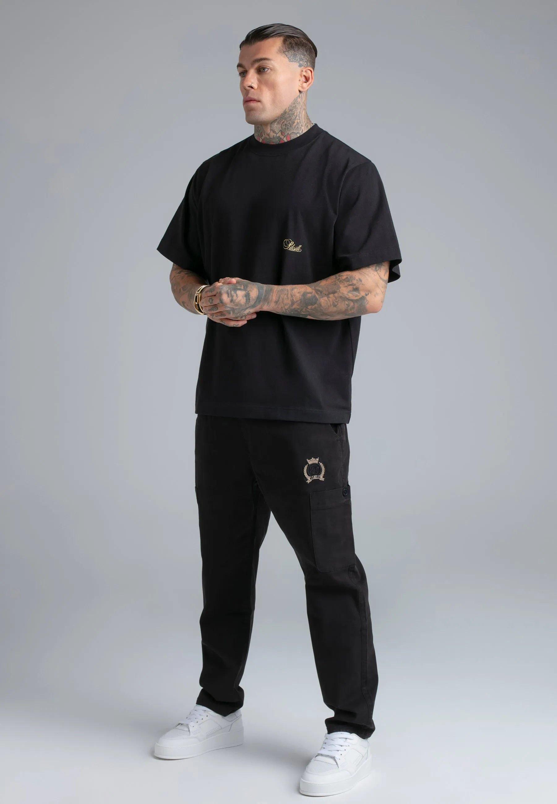 Black Loose Fit Cargos sold by Siksilk product image thumbnail 4