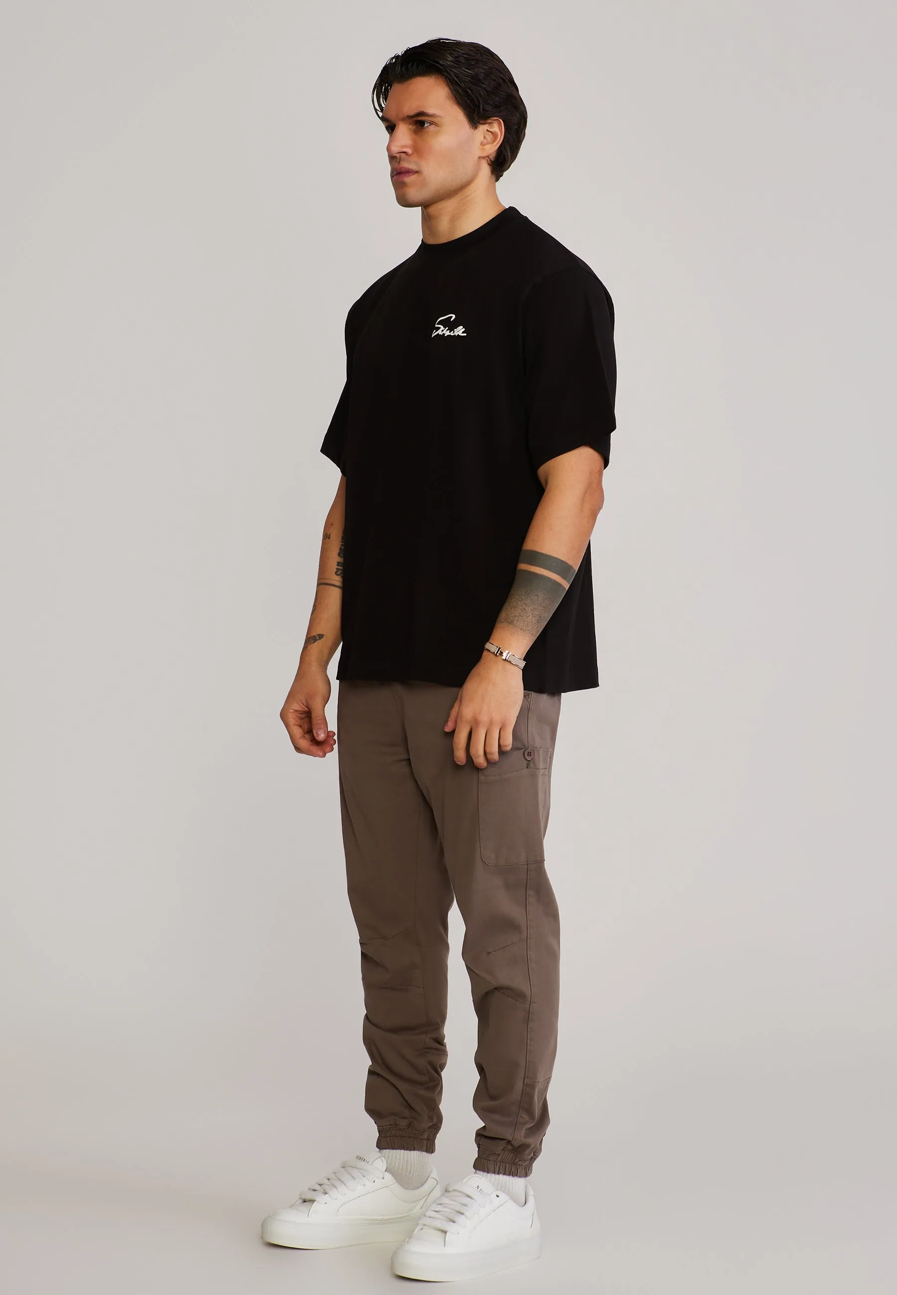 Mid Brown Slim Fit Cargos sold by Siksilk product image thumbnail 4