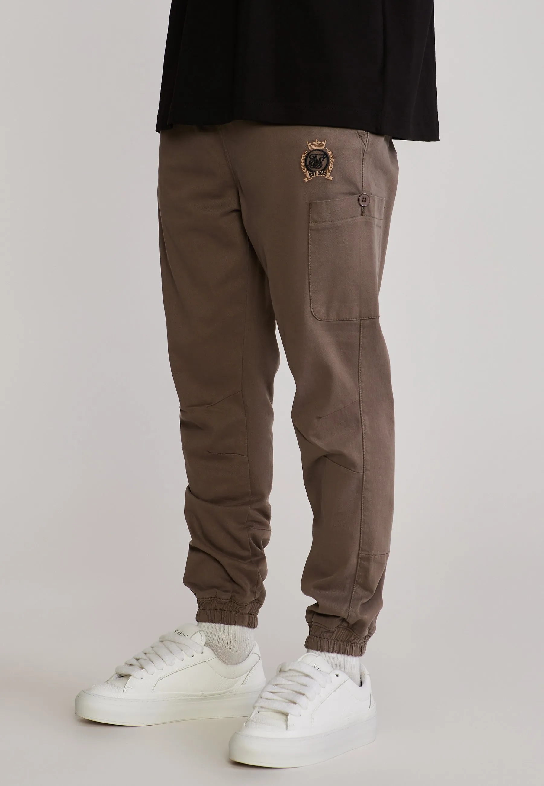 Mid Brown Slim Fit Cargos sold by Siksilk