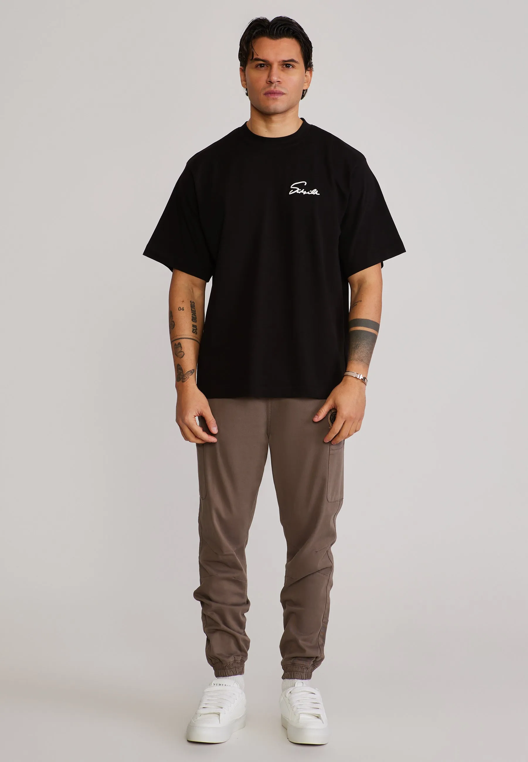 Mid Brown Slim Fit Cargos sold by Siksilk product image thumbnail 2