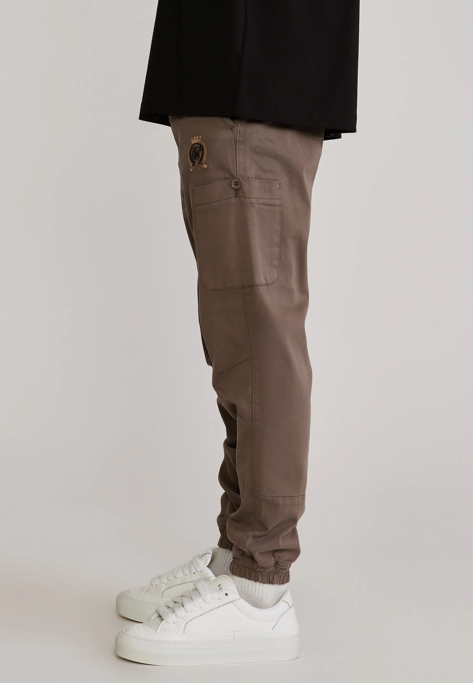 Mid Brown Slim Fit Cargos sold by Siksilk product image thumbnail 3