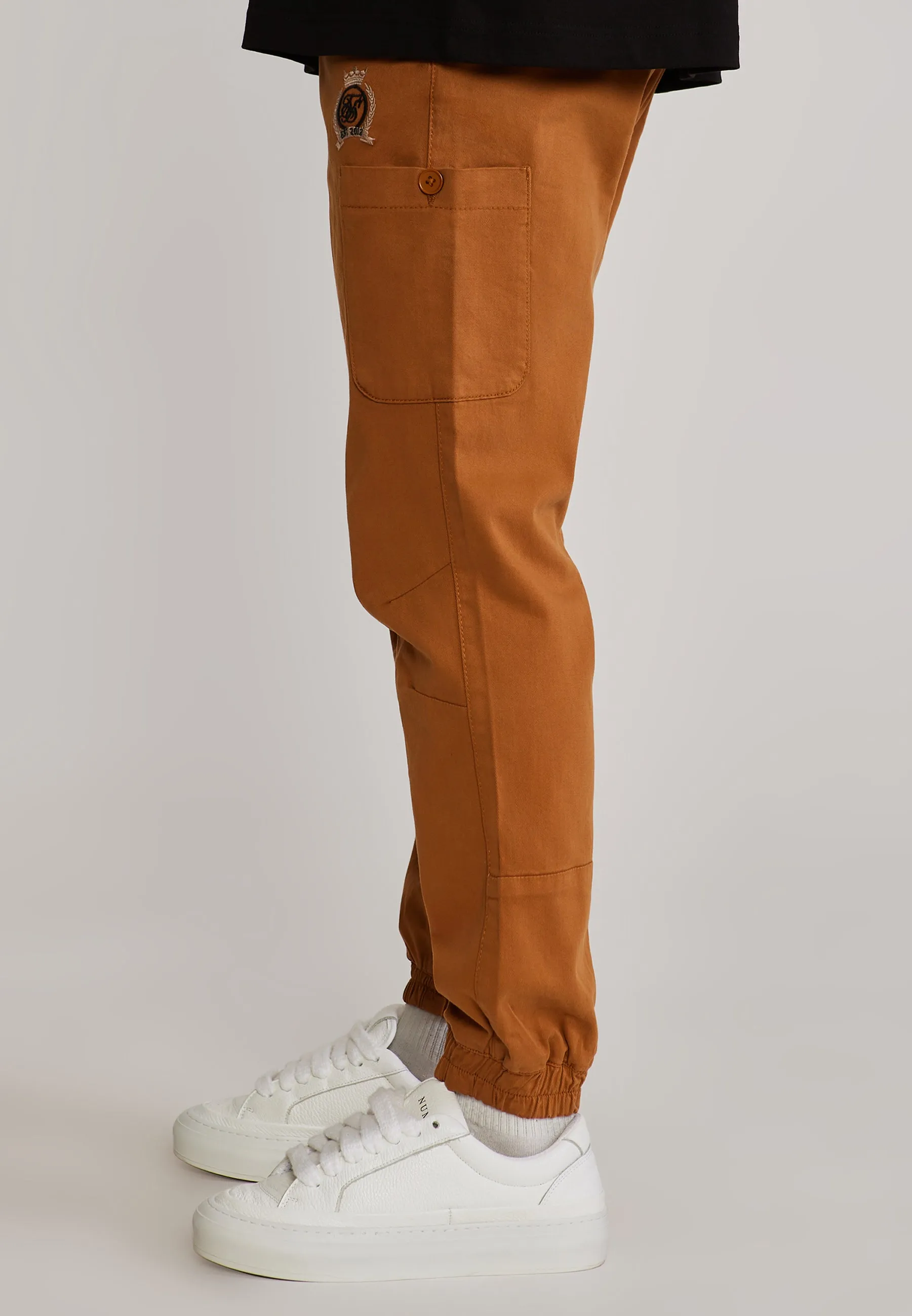 Brown Slim Fit Cargos sold by Siksilk product image thumbnail 3