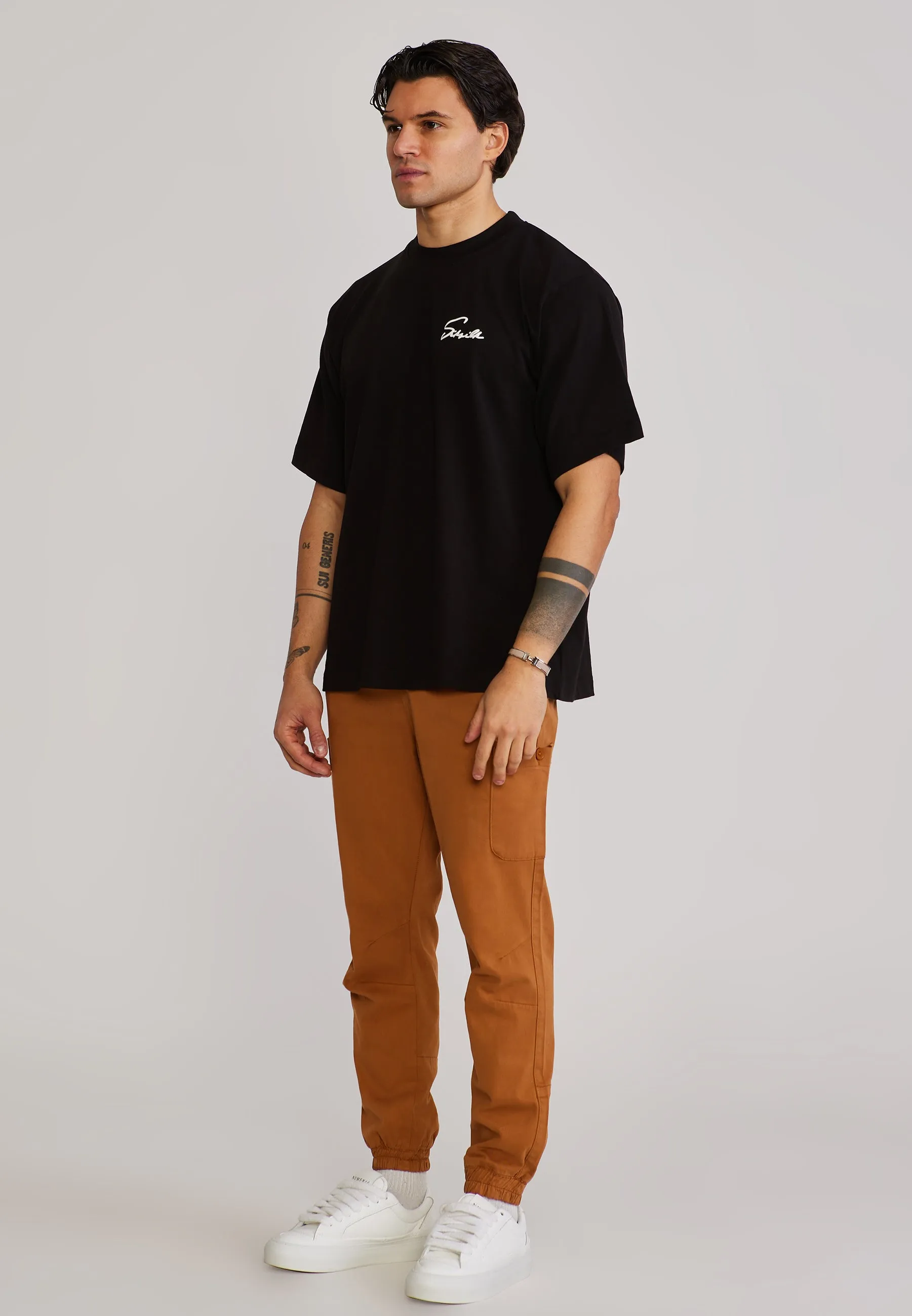 Brown Slim Fit Cargos sold by Siksilk product image thumbnail 4