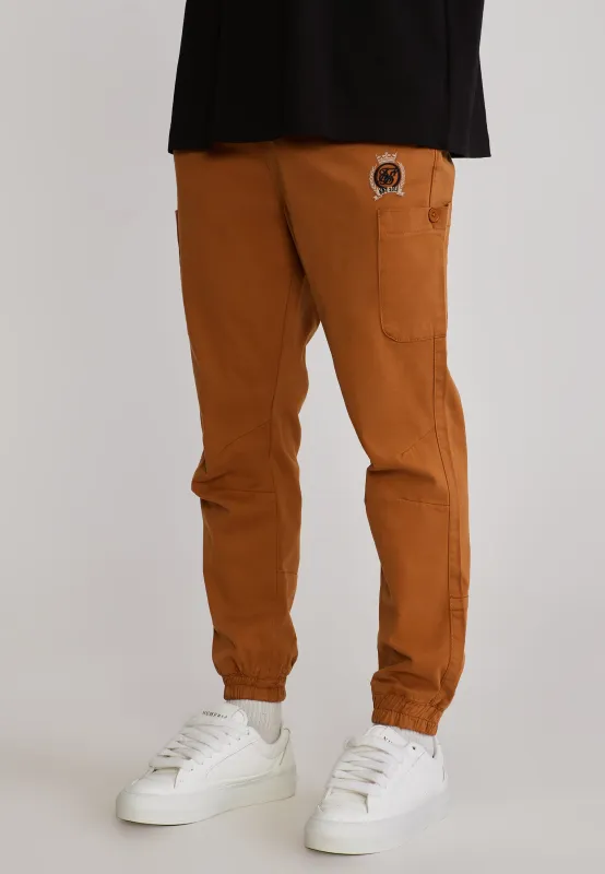 Brown Slim Fit Cargos sold by Siksilk