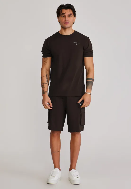 Brown T-Shirt and Shorts Set sold by Siksilk