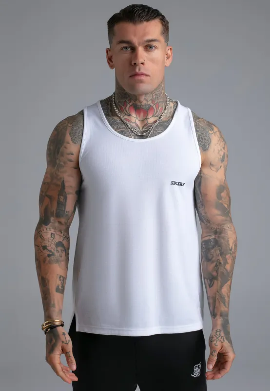 White Logo Vest sold by Siksilk