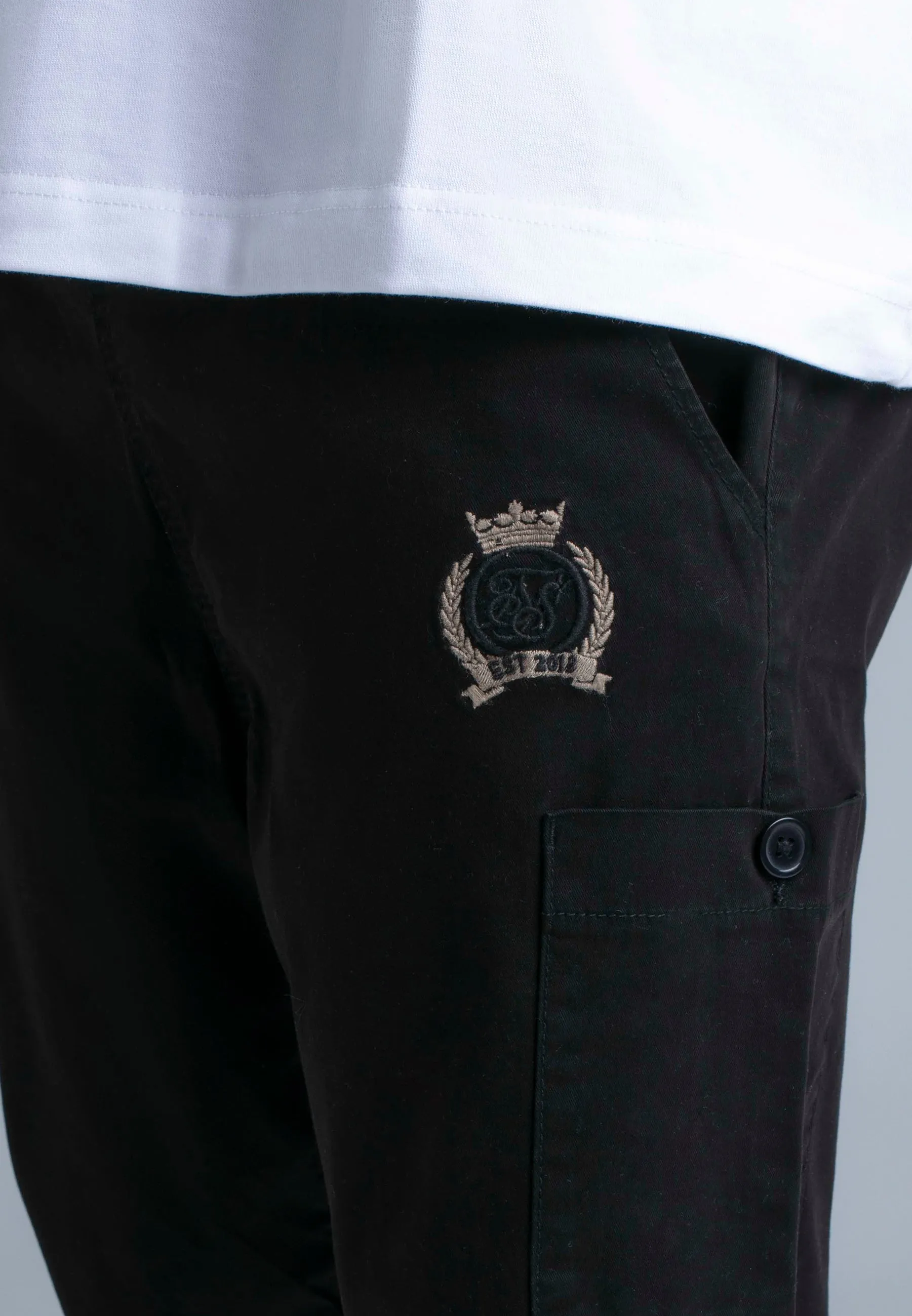 Black Slim Fit Cargos sold by Siksilk product image thumbnail 4