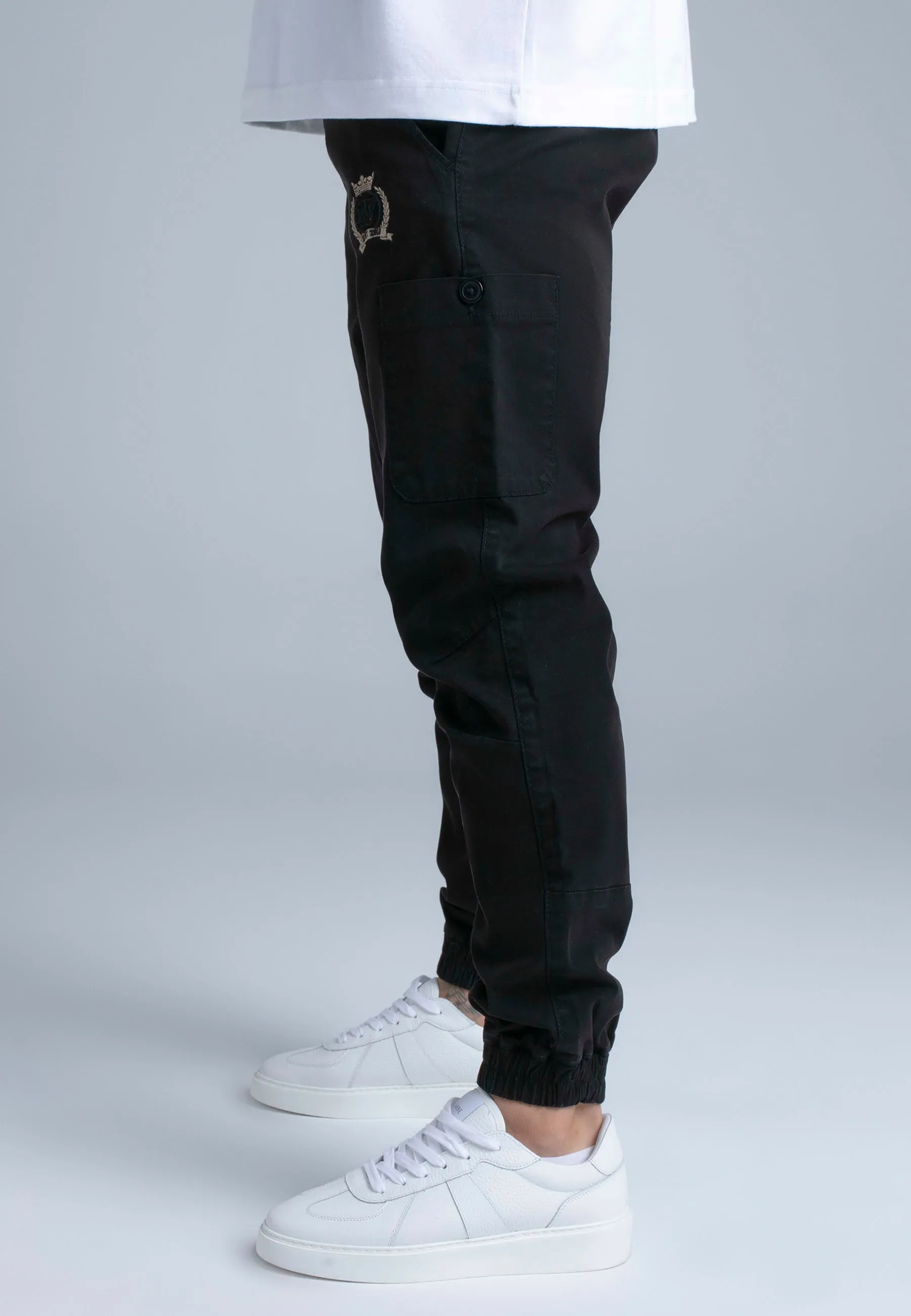Black Slim Fit Cargos sold by Siksilk product image thumbnail 3