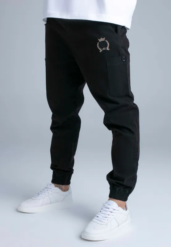 Black Slim Fit Cargos sold by Siksilk