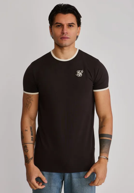 Brown and Stone Ringer T-Shirt sold by Siksilk