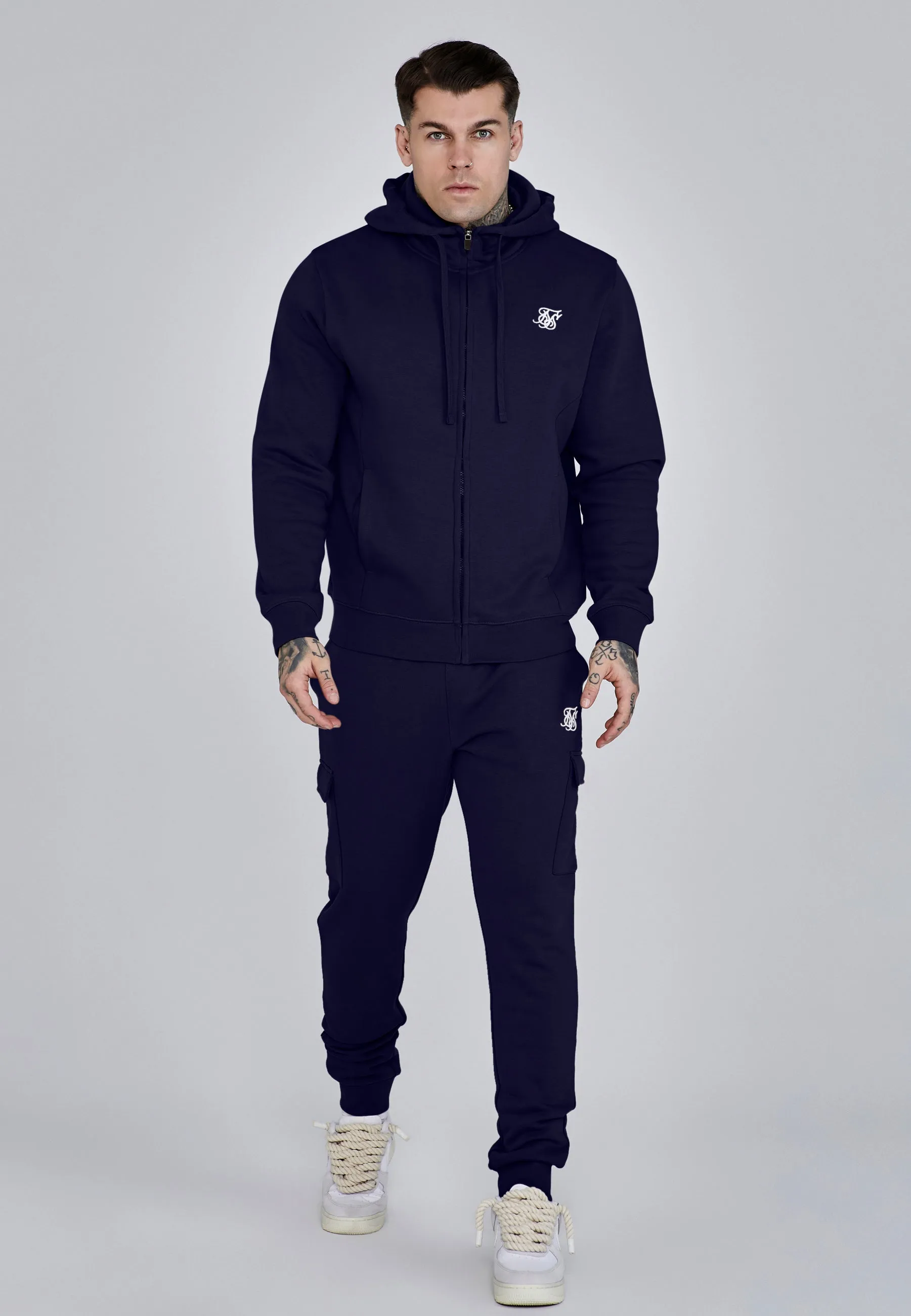 Navy Essentials Full Zip Hoodie sold by Siksilk product image thumbnail 2