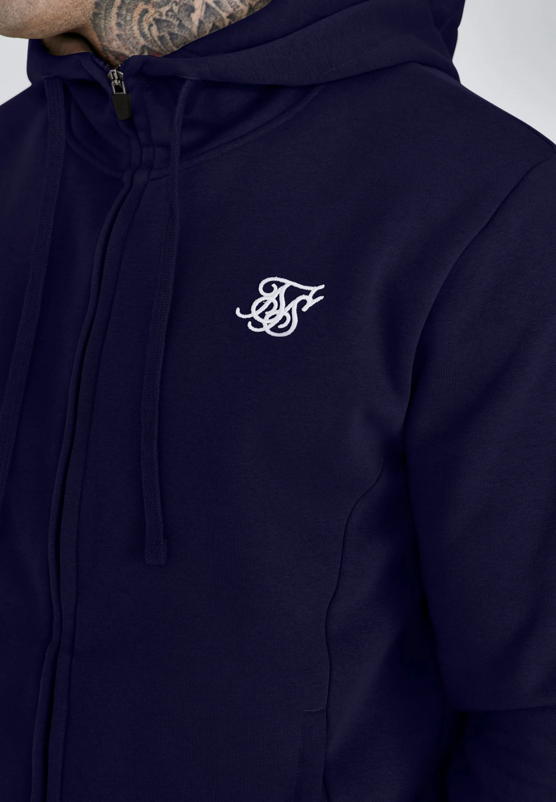 Navy Essentials Full Zip Hoodie sold by Siksilk product image thumbnail 3