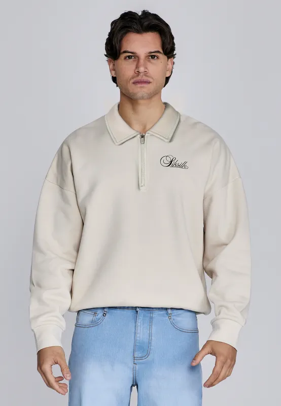 Ecru Essentials Polo Sweater made by Siksilk
