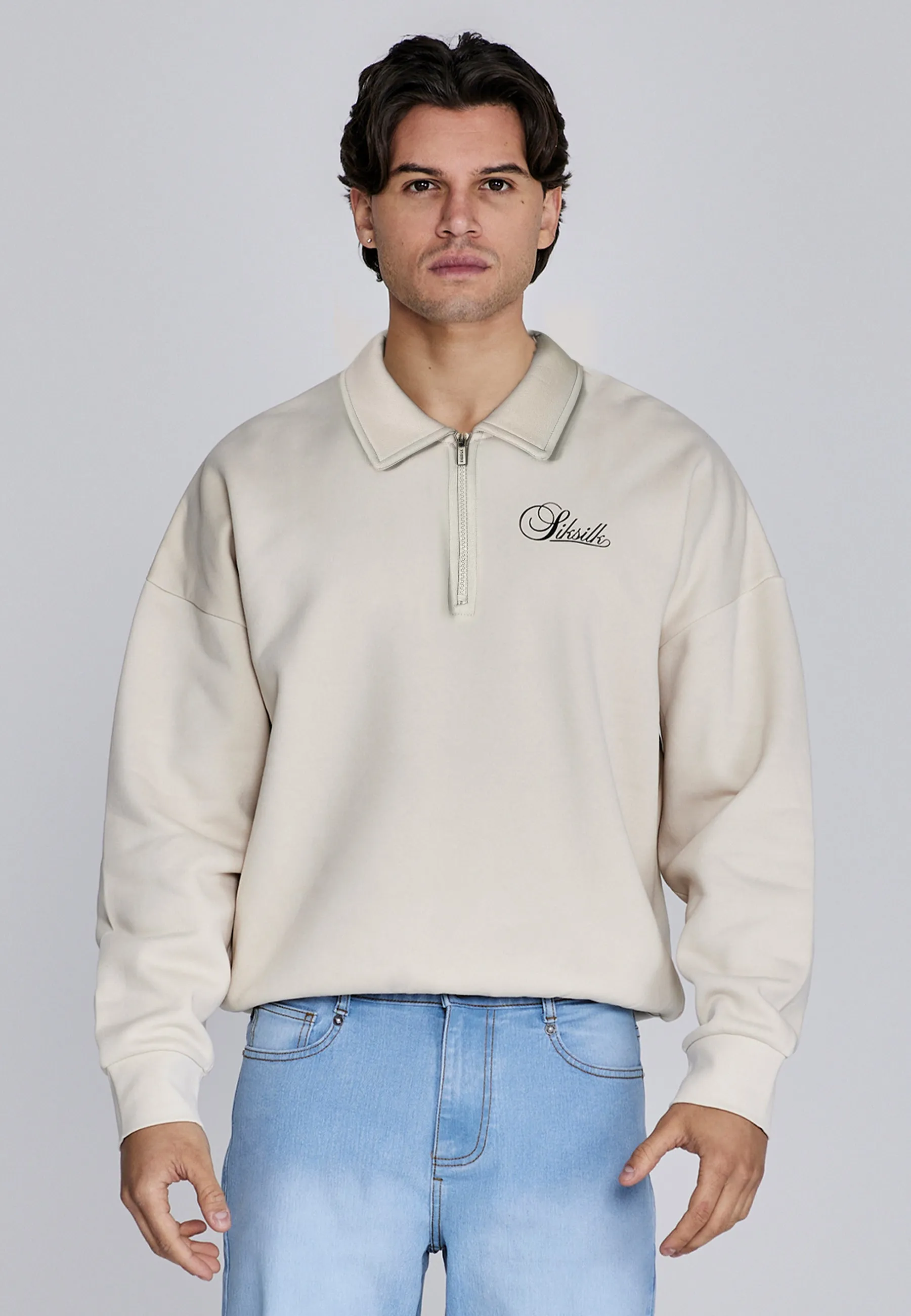 Ecru Essentials Polo Sweater sold by Siksilk