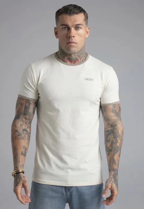 Ecru Ringer T-Shirt made by Siksilk