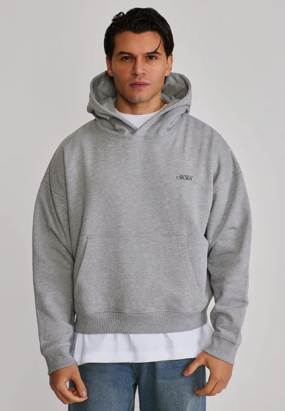 Grey Marl Graphic Hoodie made by Siksilk