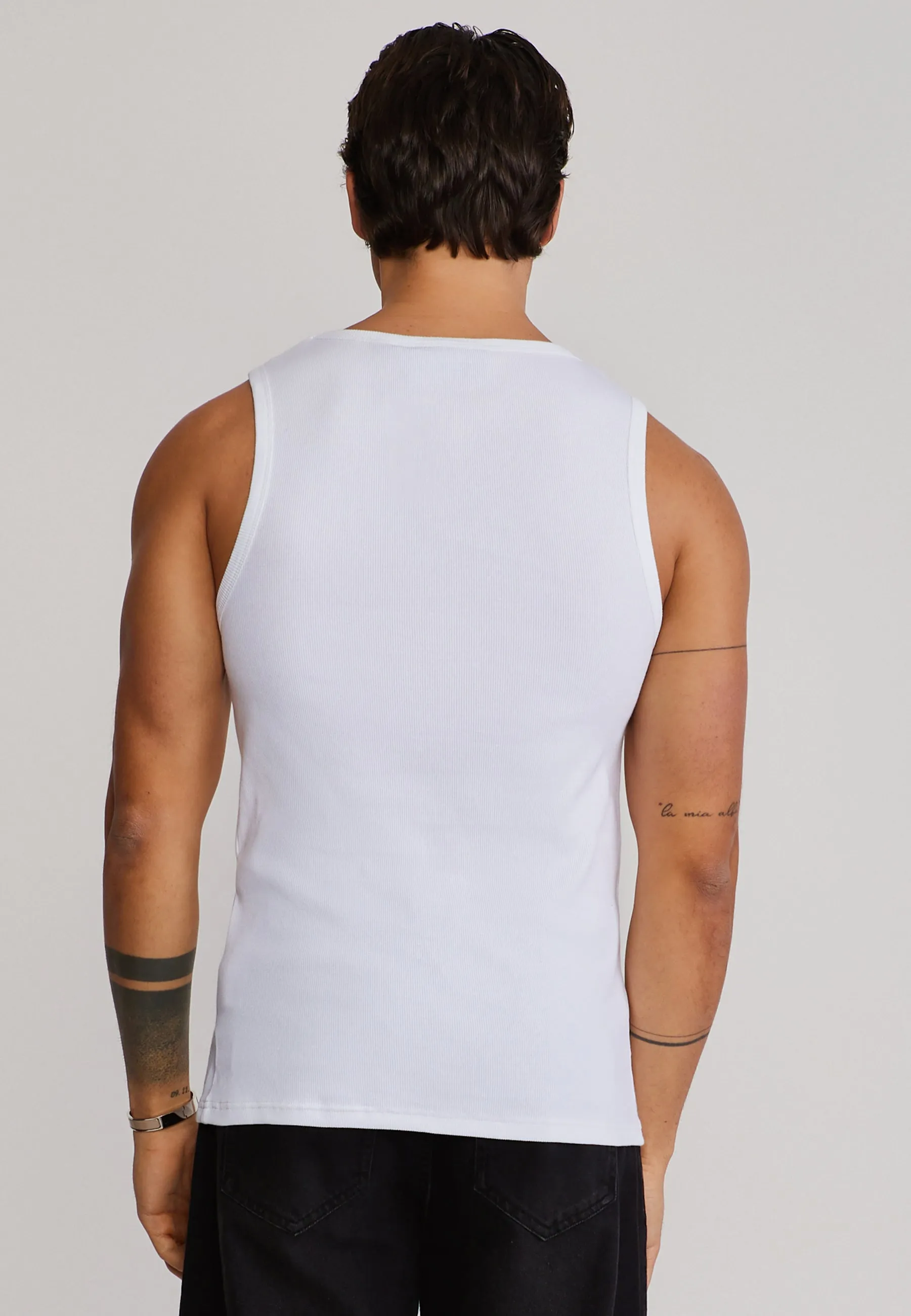 White Ribbed Vest sold by Siksilk product image thumbnail 5
