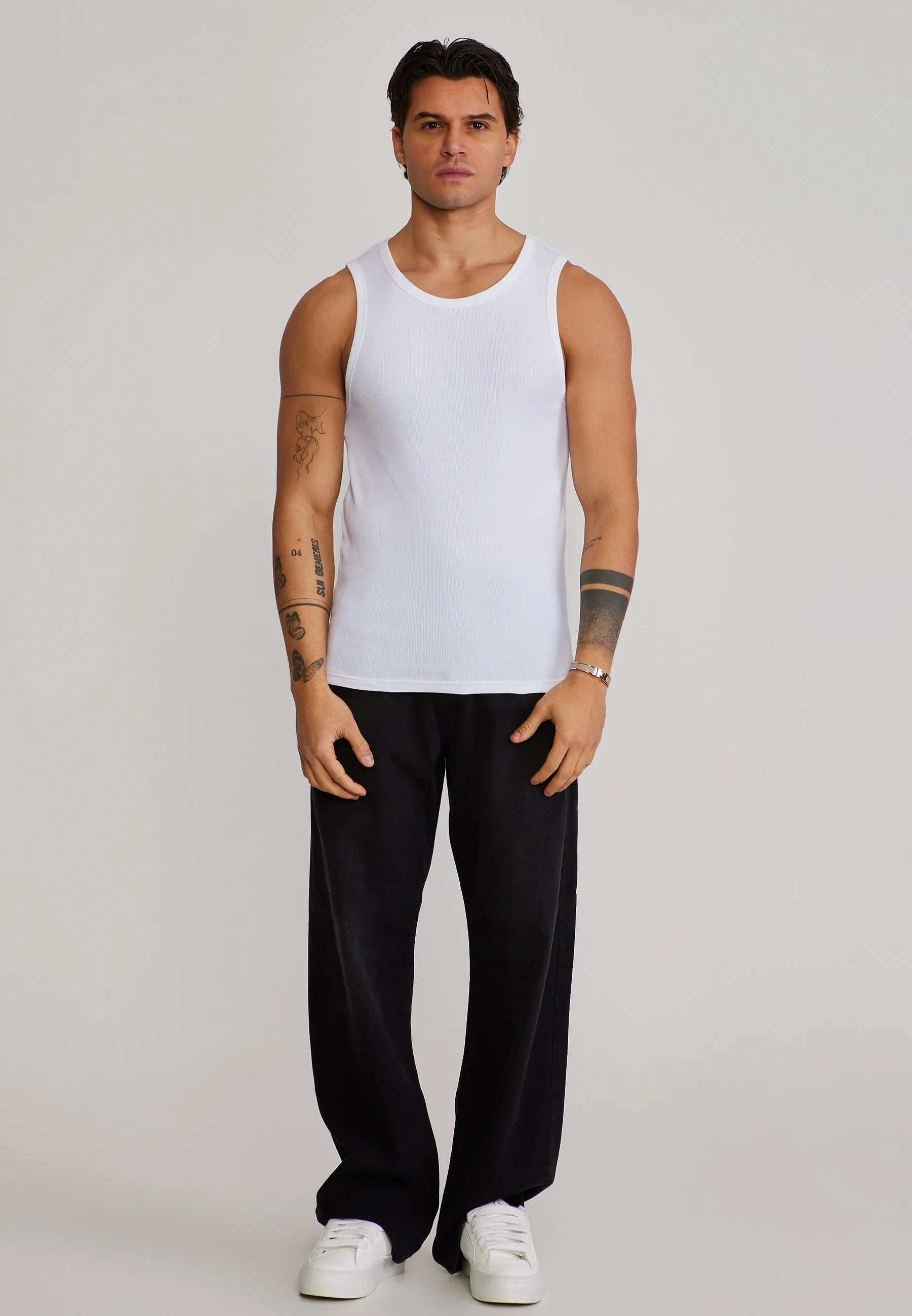 White Ribbed Vest sold by Siksilk product image thumbnail 3