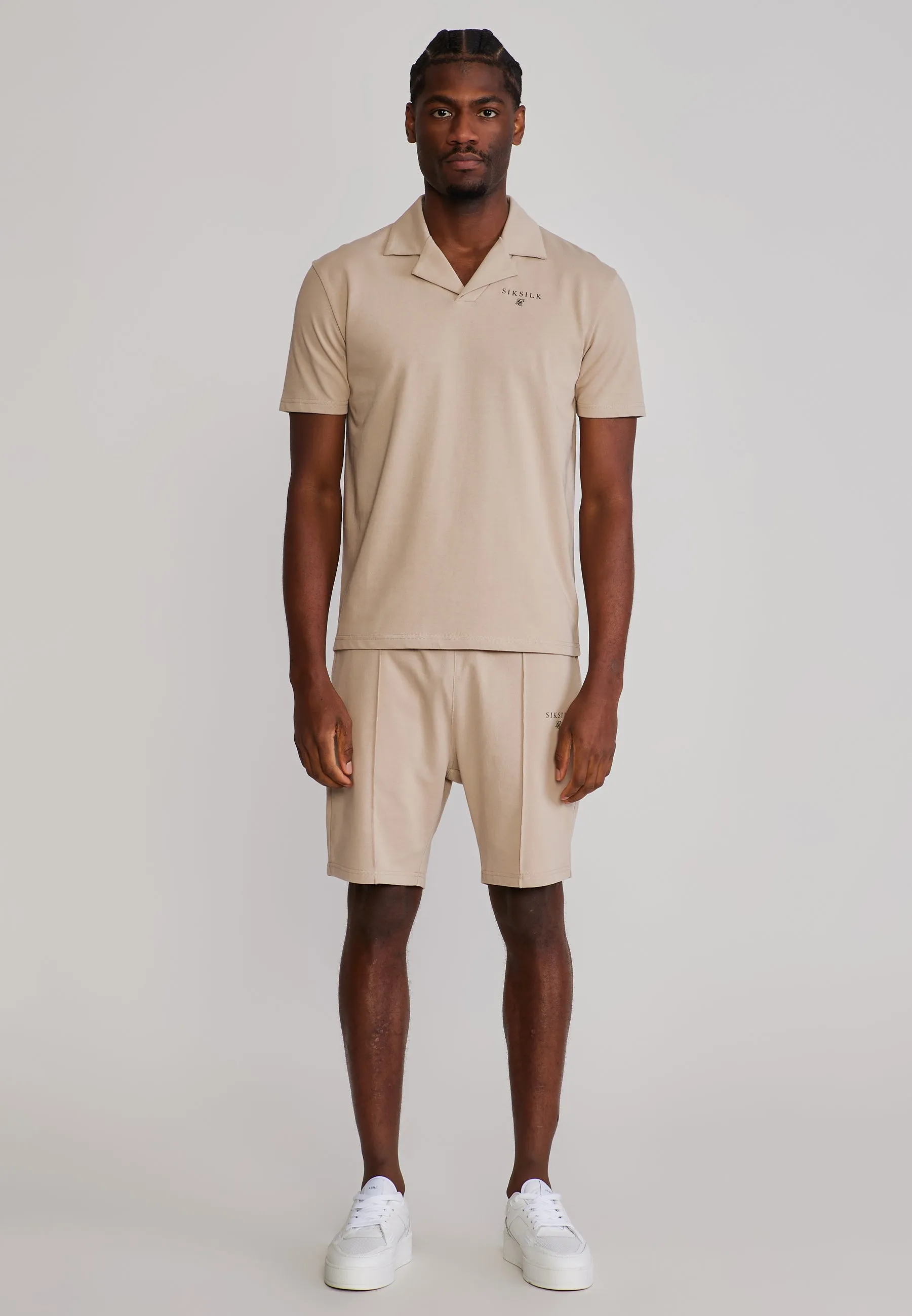 Beige Polo and Shorts Set sold by Siksilk