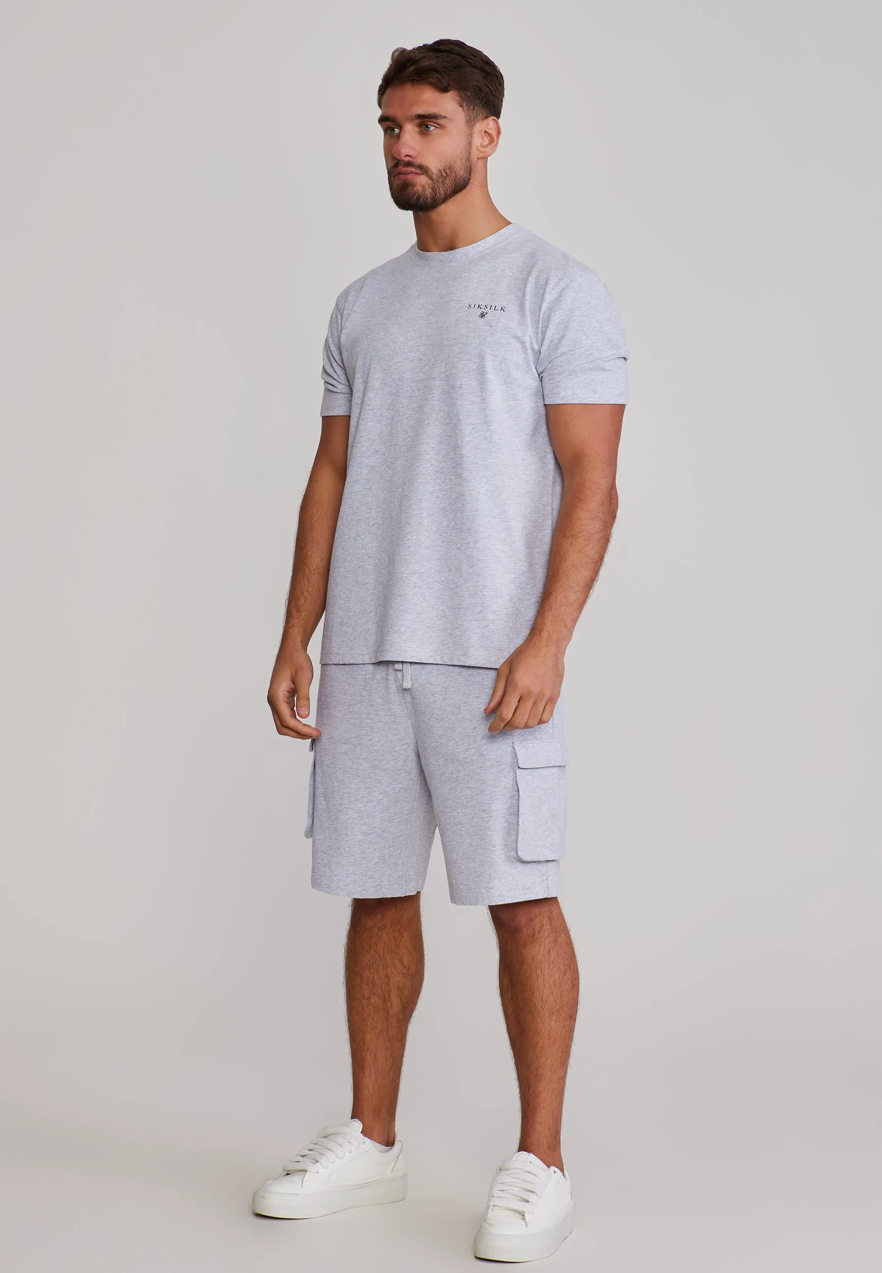 Grey Marl T-Shirt and Shorts Set sold by Siksilk product image thumbnail 4