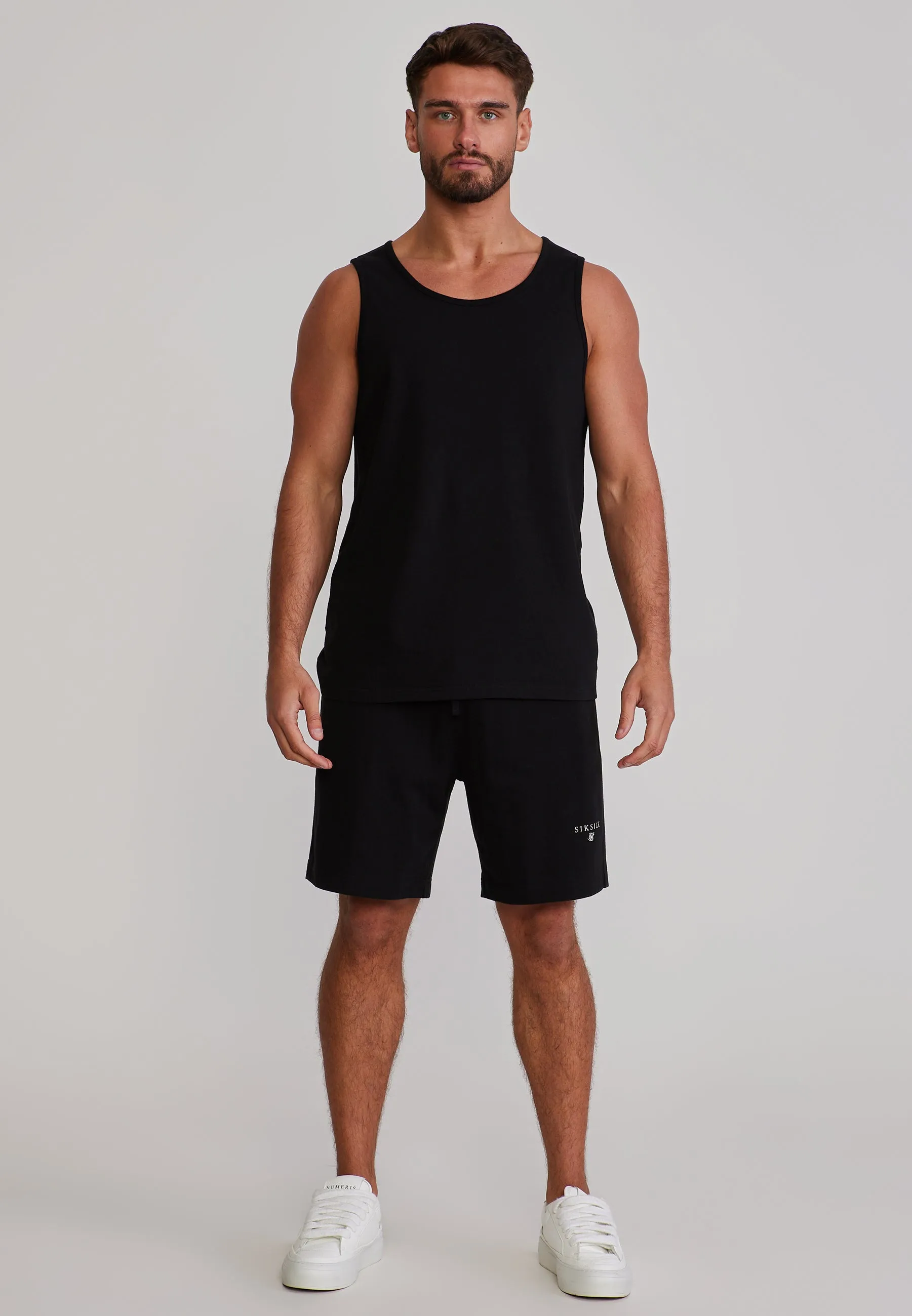 Black Vest and Shorts Set sold by Siksilk