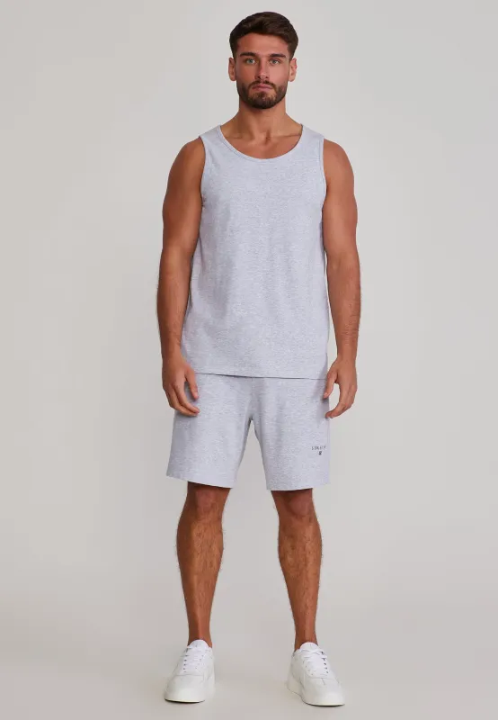 Grey Marl Vest and Shorts Set made by Siksilk