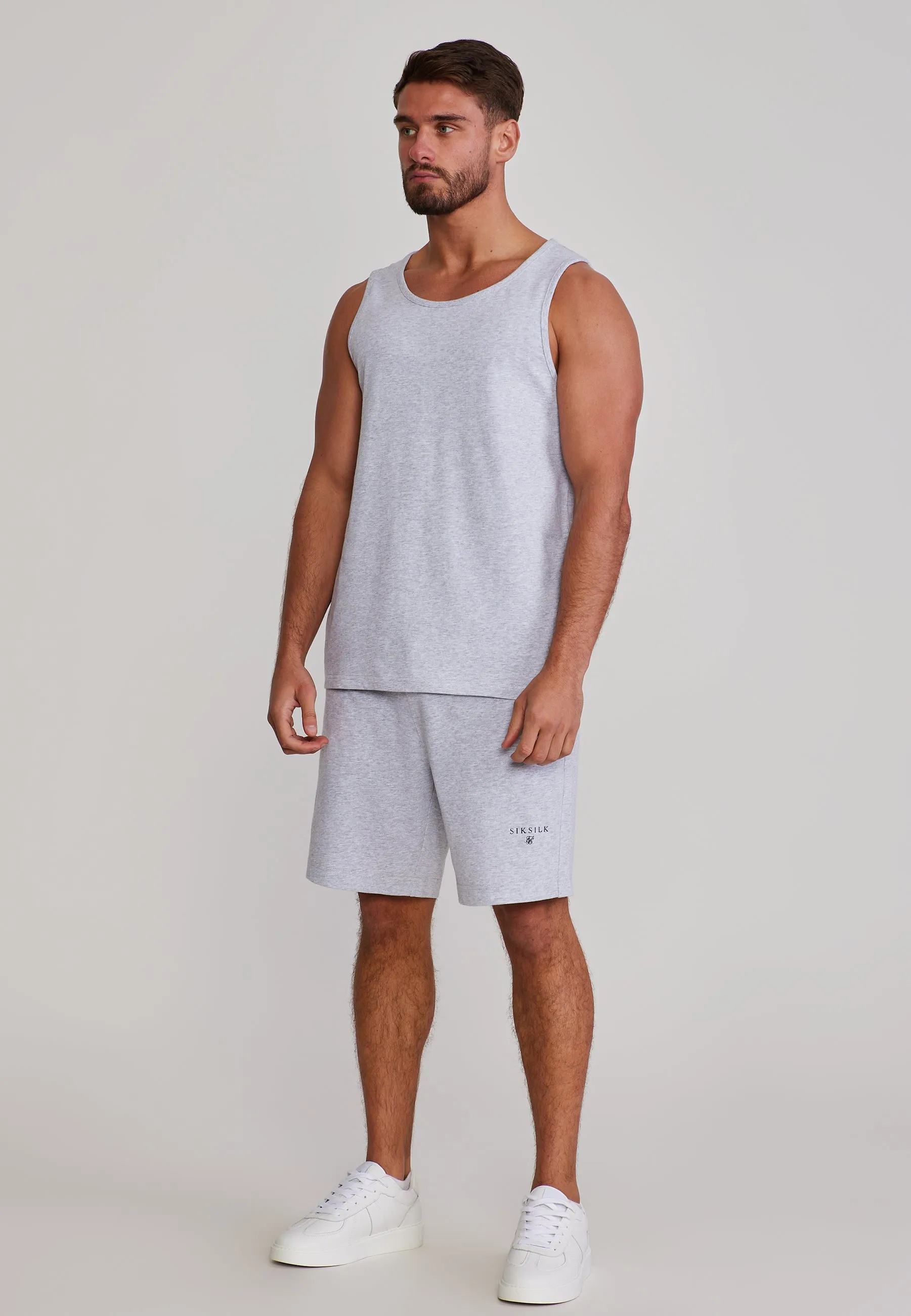 Grey Marl Vest and Shorts Set sold by Siksilk product image thumbnail 4