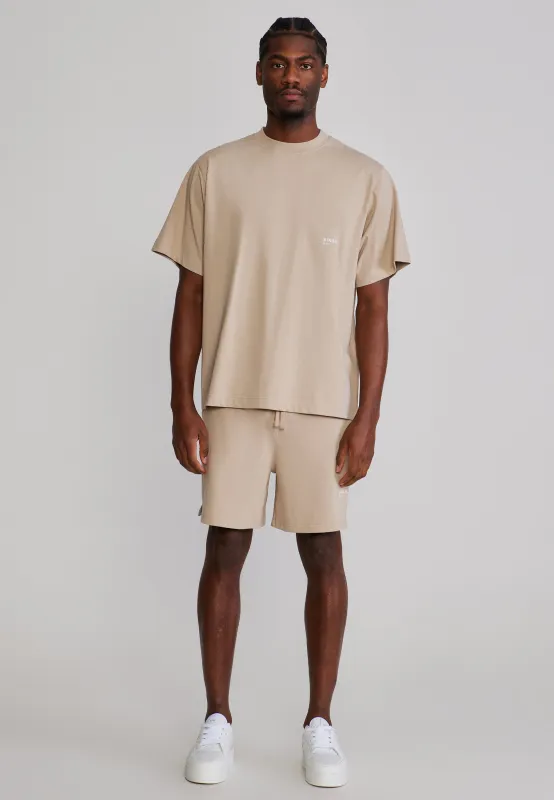 Beige T-Shirt and Shorts Set made by Siksilk