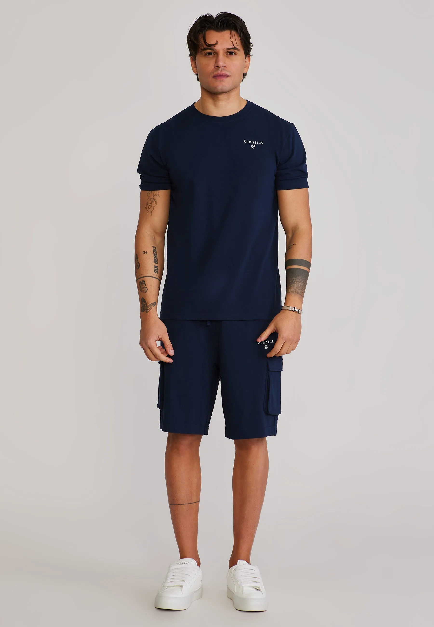 Navy T-Shirt and Shorts Set sold by Siksilk