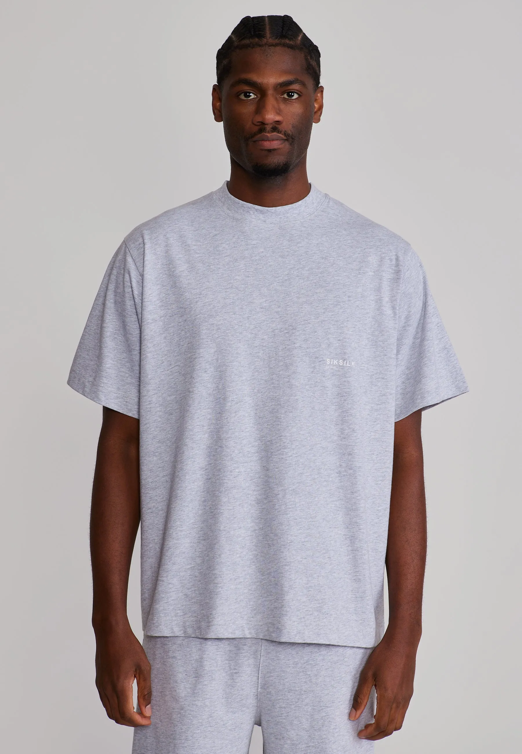 Grey Marl T-Shirt and Shorts Set sold by Siksilk product image thumbnail 2