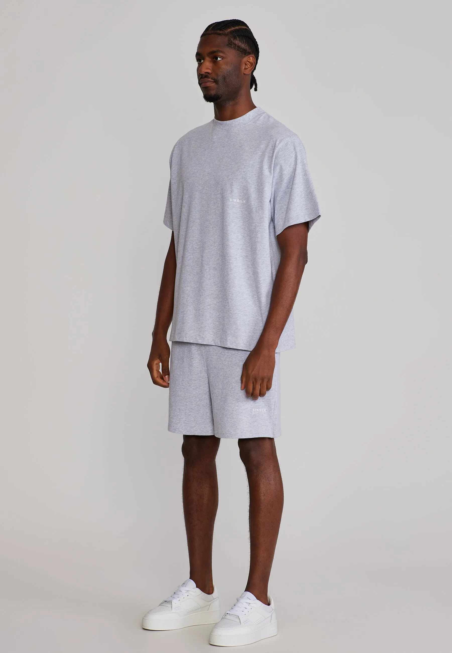 Grey Marl T-Shirt and Shorts Set sold by Siksilk product image thumbnail 4