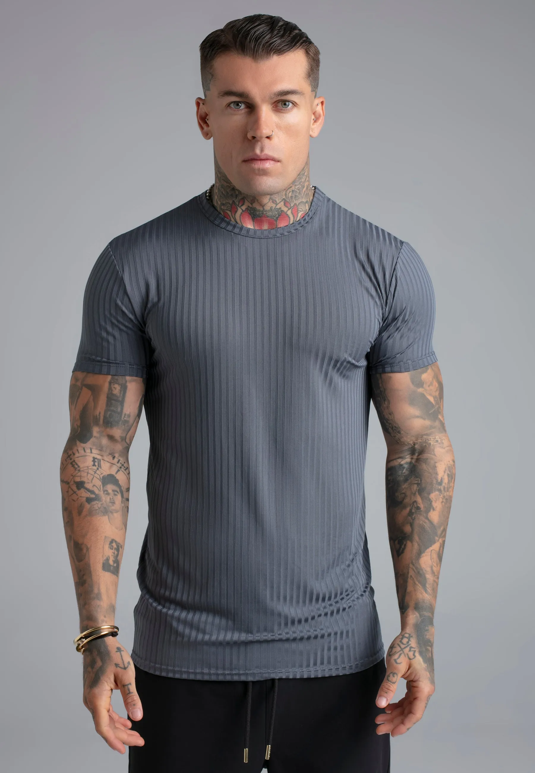 Blue Muscle Fit T-Shirt sold by Siksilk