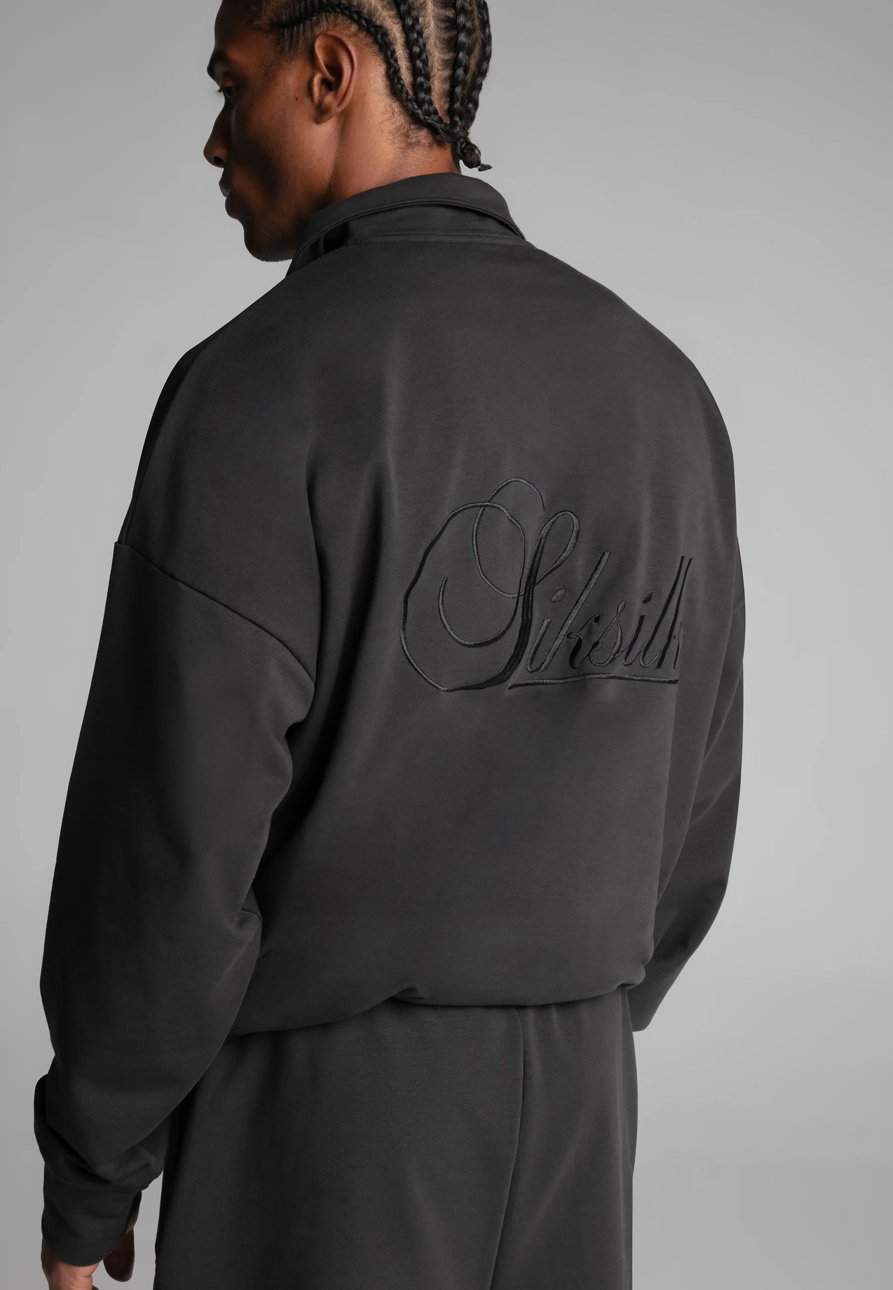Washed Black Polo Sweater sold by Siksilk product image thumbnail 5