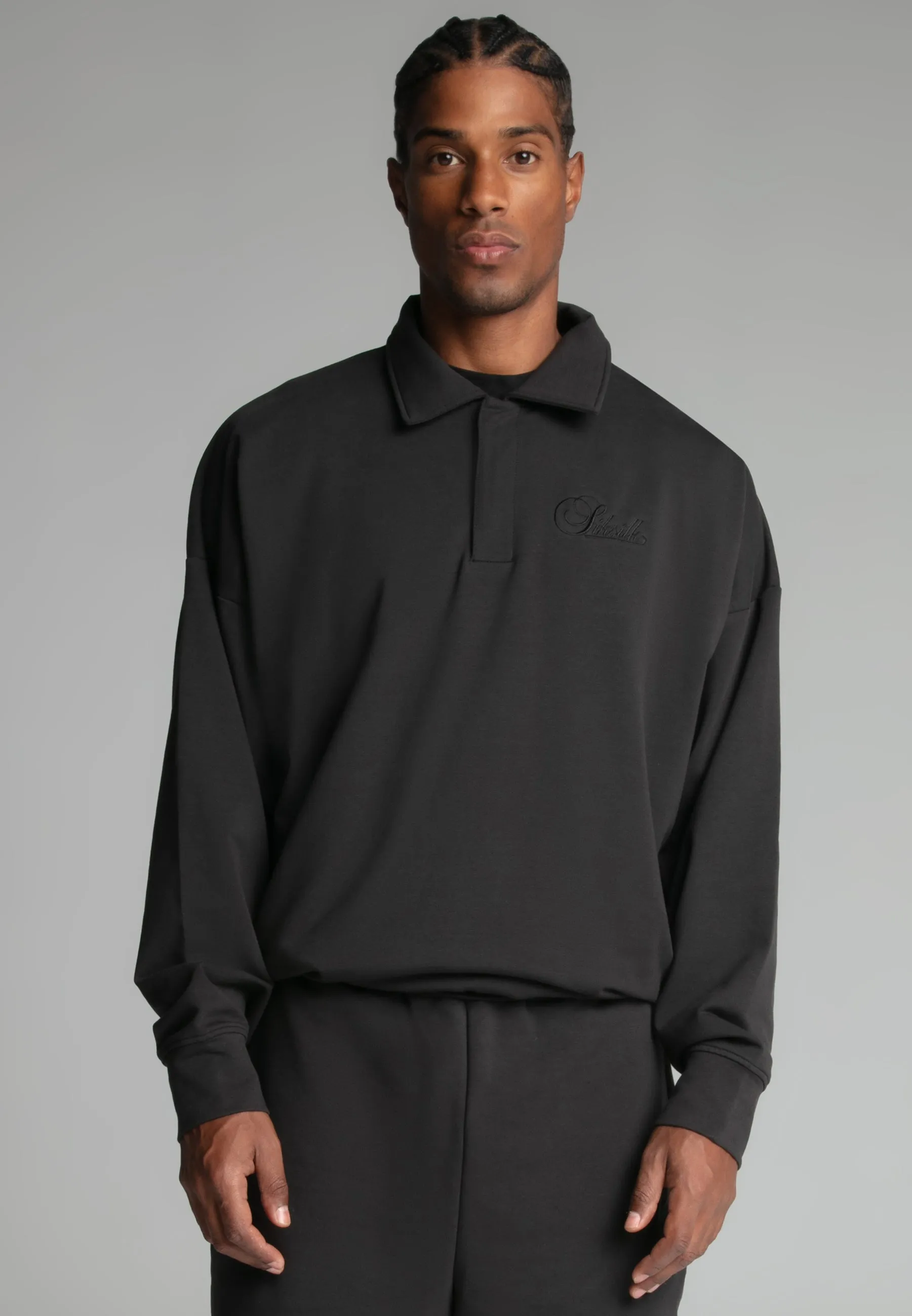 Washed Black Polo Sweater sold by Siksilk product image thumbnail 2