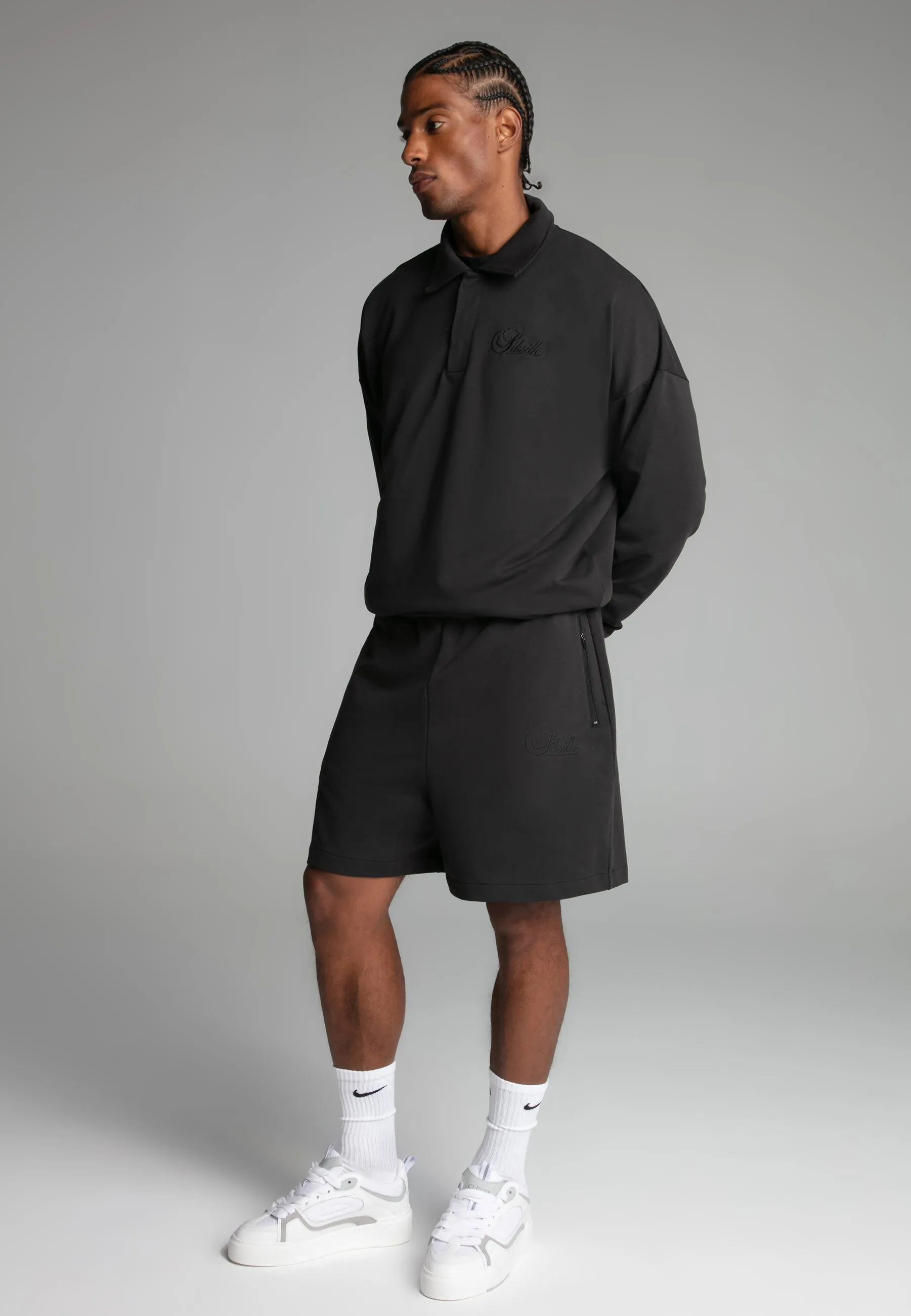 Washed Black Polo Sweater sold by Siksilk product image thumbnail 3