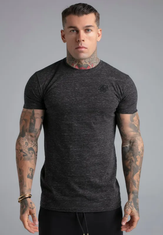 Black Marl T-Shirt made by Siksilk