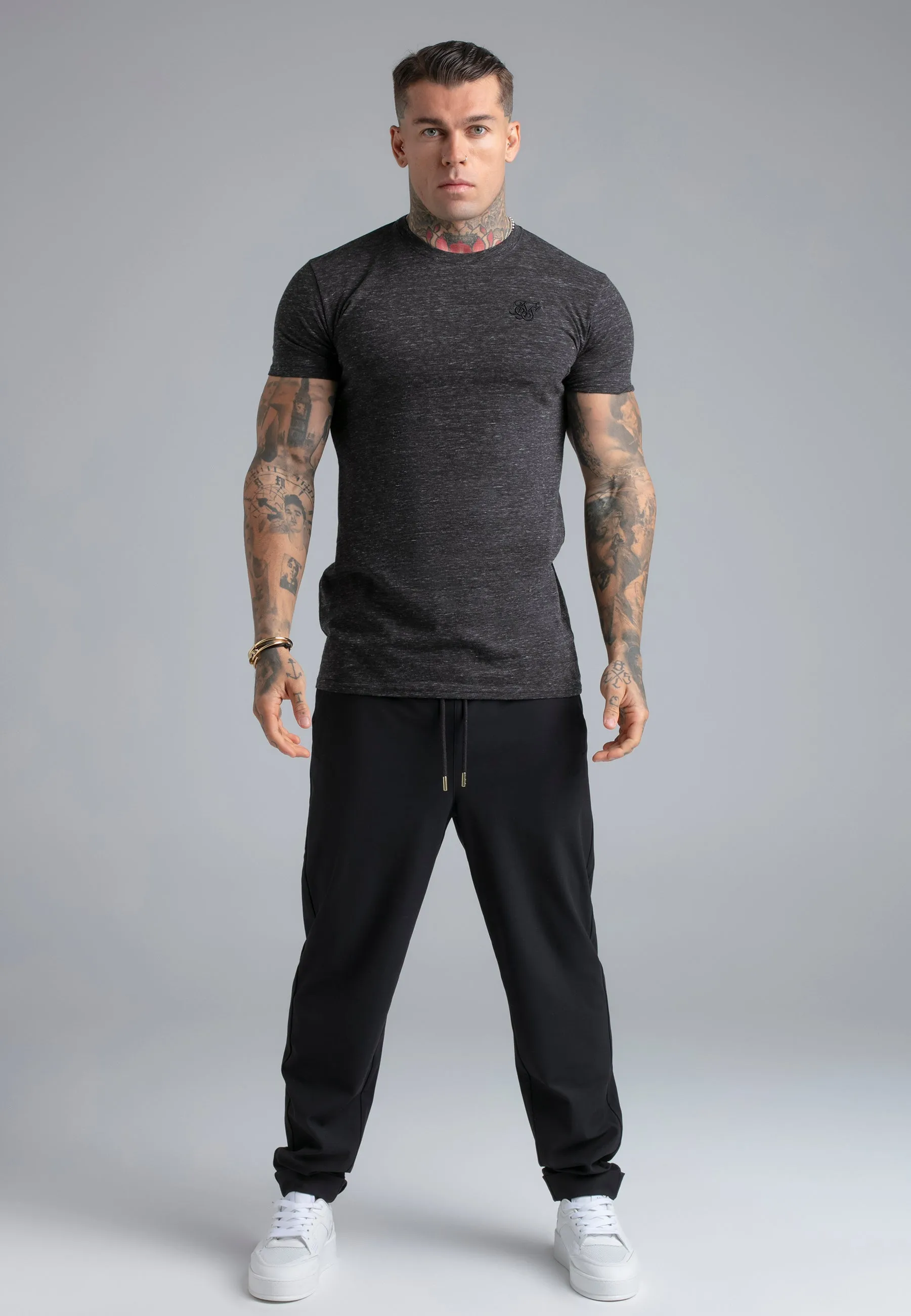 Black Marl T-Shirt sold by Siksilk product image thumbnail 3