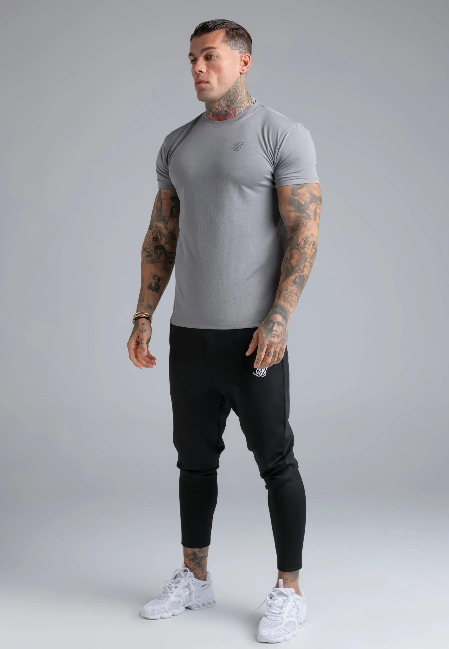 Grey Muscle Fit T-Shirt sold by Siksilk product image thumbnail 4