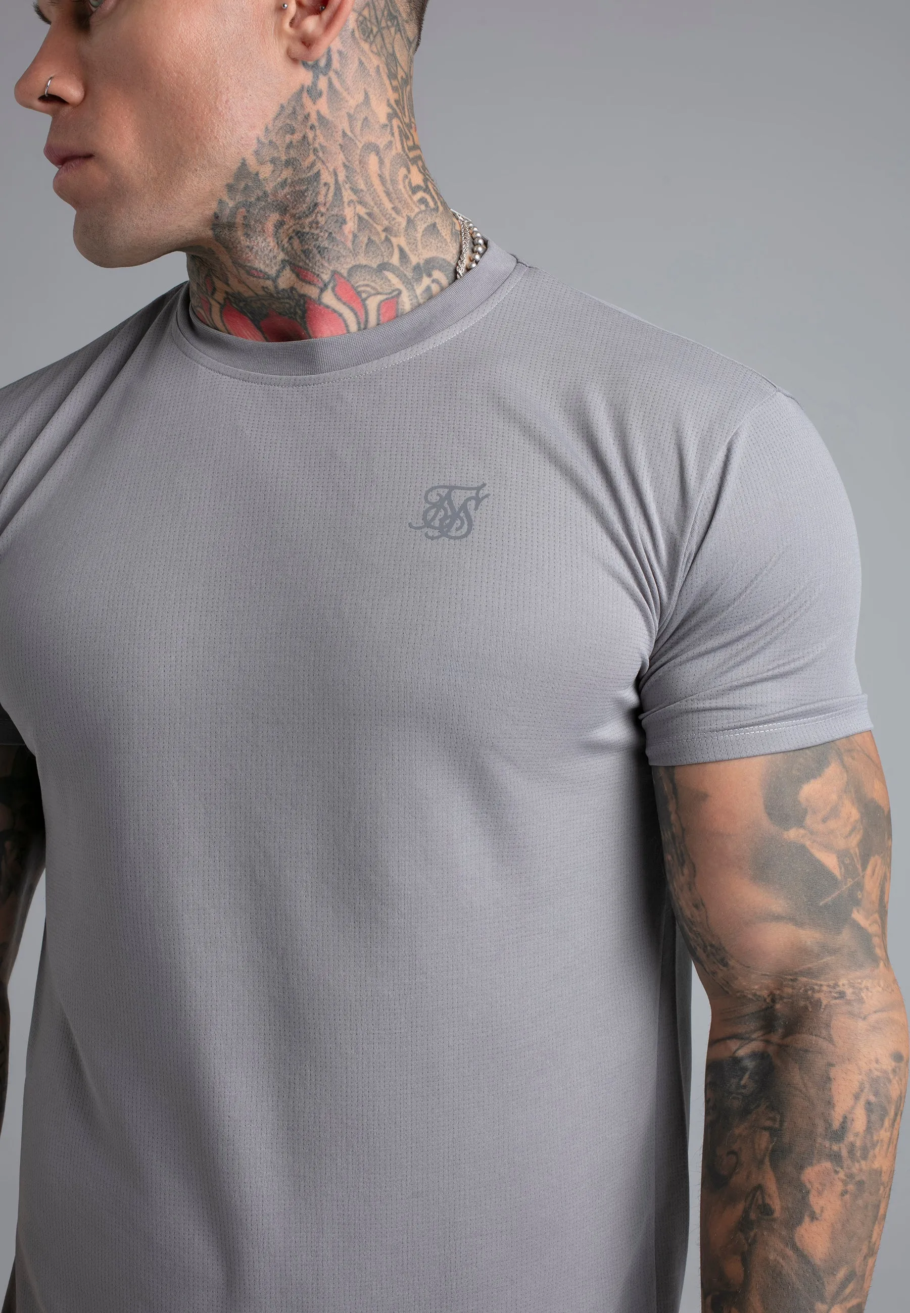 Grey Muscle Fit T-Shirt sold by Siksilk product image thumbnail 2