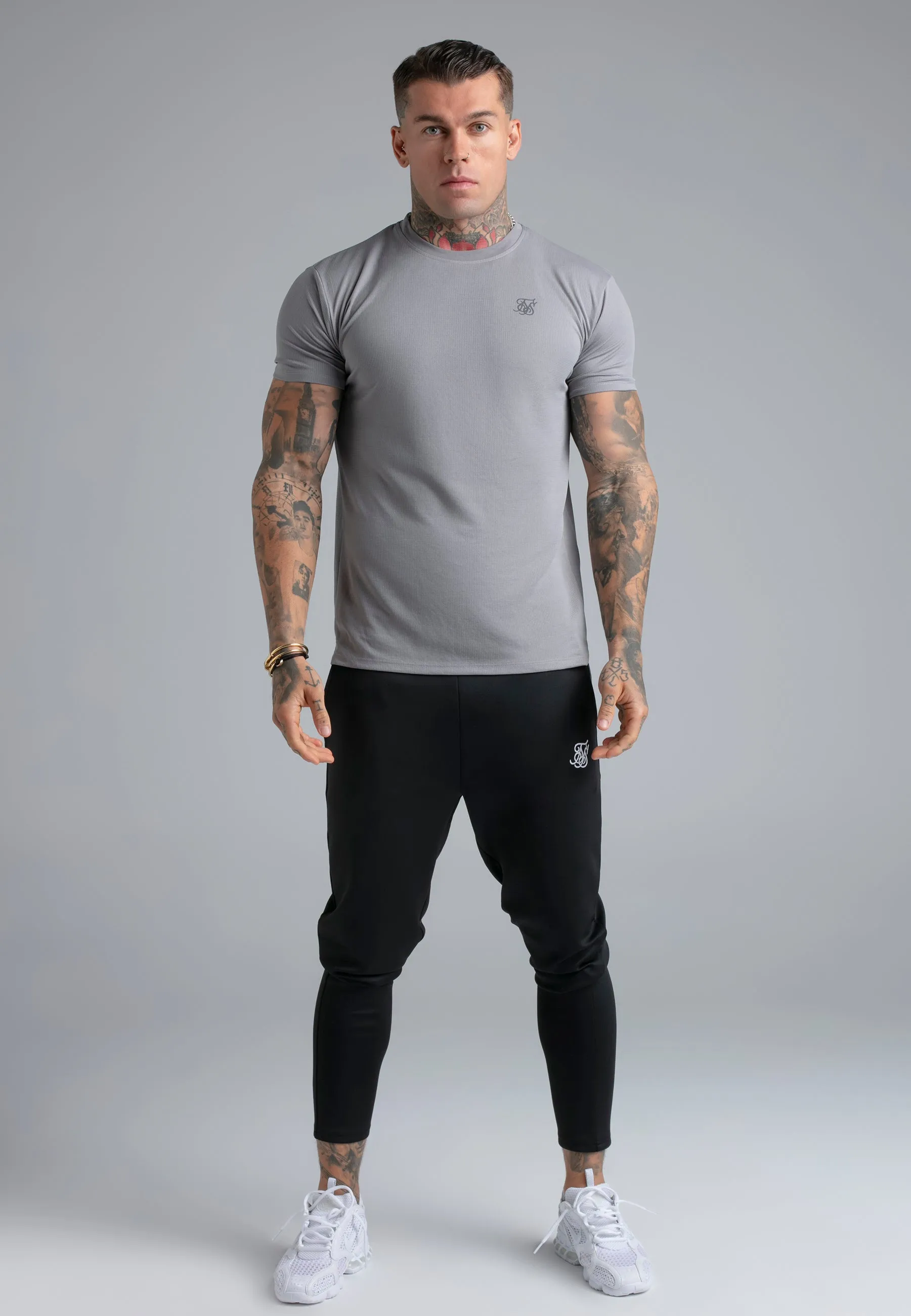 Grey Muscle Fit T-Shirt sold by Siksilk product image thumbnail 3