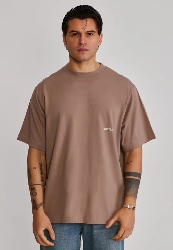 Brown Graphic T-Shirt made by Siksilk