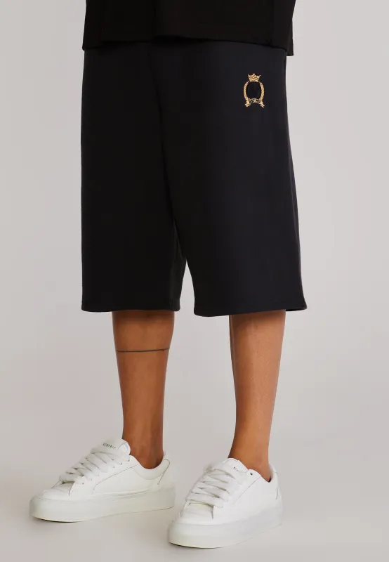 Black Crest Shorts made by Siksilk