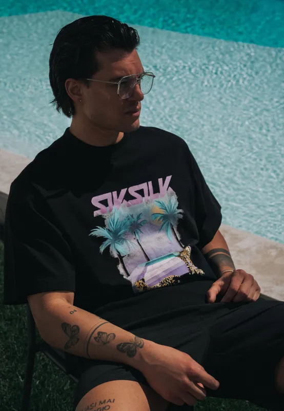 Black Graphic T-Shirt made by Siksilk