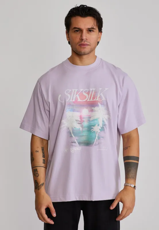 Purple Graphic T-Shirt made by Siksilk
