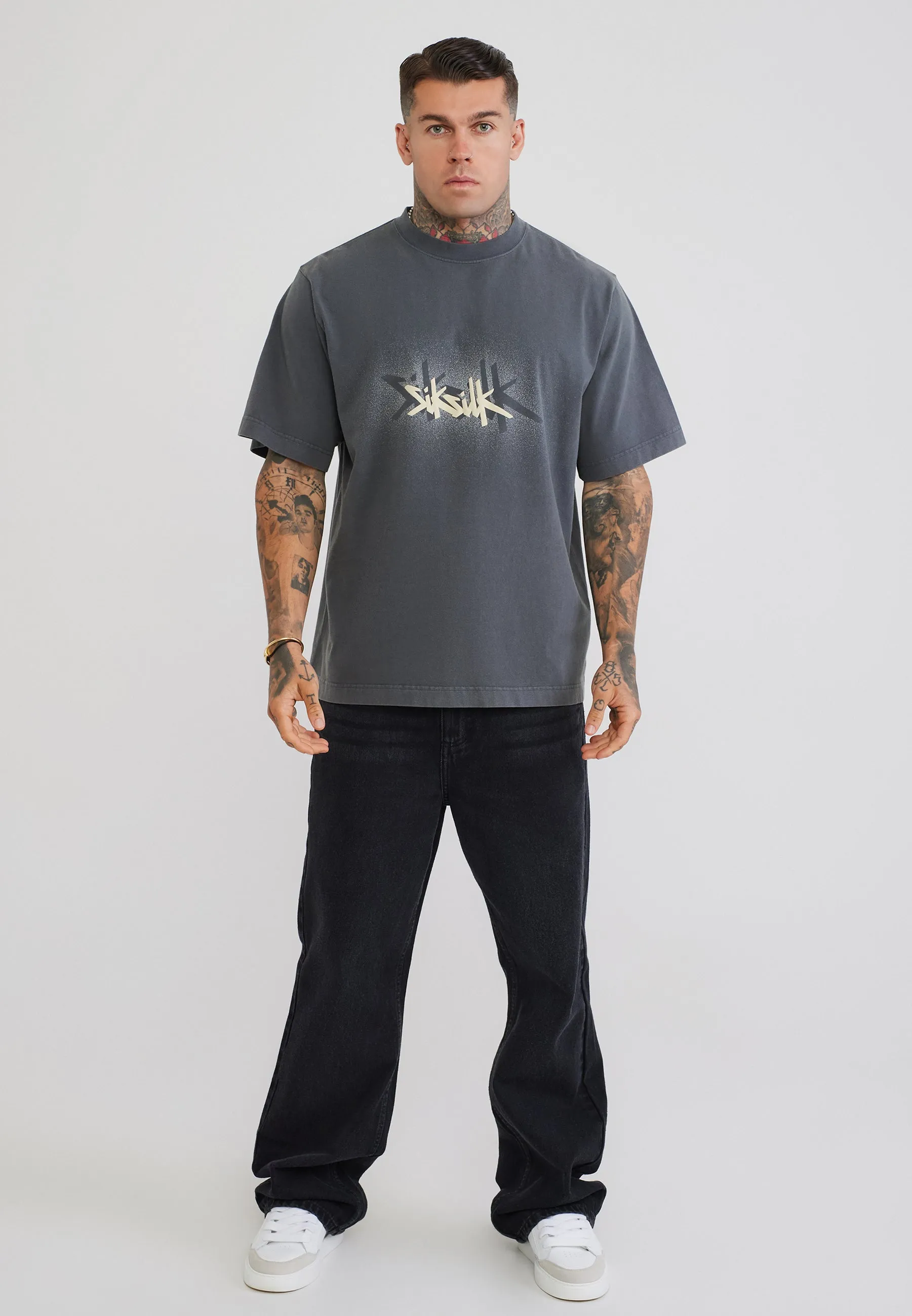 Grey Graphic T-Shirt sold by Siksilk product image thumbnail 3